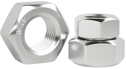 WZHUIDA Sechskantmuttern Edelstahl M8, 20 Stück DIN934 Mutter M8 Standard A2 V2A Edelstahl Sechskantmuttern, Regelgewinde Sechskant Mutter