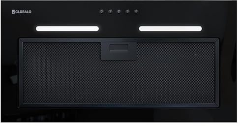 GLOBALO Campana extractora, campana de cocina integrada, con iluminación, ancho de instalación 60 cm, 3 niveles de potencia, Orivio 60.1 Black, negro [Clase de eficiencia energética B]