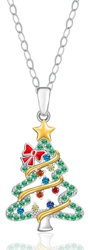WATEFOER Weihnachtsohrringe für Damen, Ohrringe Für Weihnachtsdekoration, Weihnachtsbaum Ohrringe Weihnachtsbaum Halskette Weihnachtsschmuck Geschenke für die Weihnachtsfeier