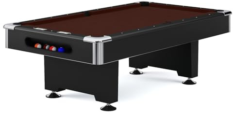 Automaten Hoffmann Billardtisch Club Pro III | Schieferplatte, Nivellierfüße, K-55 Bandenprofil | Für Verein u. Indoor | Naturkautschuk Banden, einfache Tuchbespannung