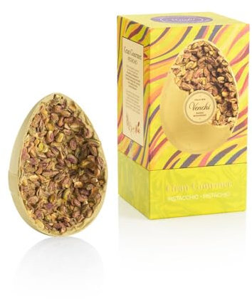 Venchi - Uovo di Cioccolato, Gusto Cioccolato al Pistacchio, con Pistacchi Interi, con Sorpresa, Senza Glutine, 500 gr, Collezione Pasqua, Idea Regalo