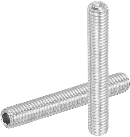 PATIKIL 6pcs Vis sans tête à six pans creux M8x60mm en acier inoxydable 304 | Vis Pointeau, Pour Roulements, Douilles, Poignées De Porte, Lampes, Boutons