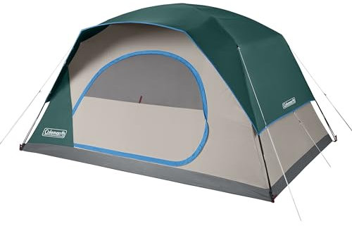 Coleman Skydome-Zelt mit 5-minütiger Einrichtung, 2/4/6/8 Personen, wetterfestes Zelt mit Regenschutz und Tragetasche, 20% mehr Kopffreiheit als herkömmliche Vordächer