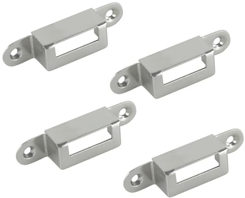 Set of 4 Practical Lock Boxes, Steel, Nickel-Plated Surface, 63 mm (2-31/64 Inches), 14.01.500-1 for Roller Shutter Lock, Sliding Door Lock, Furniture Lock