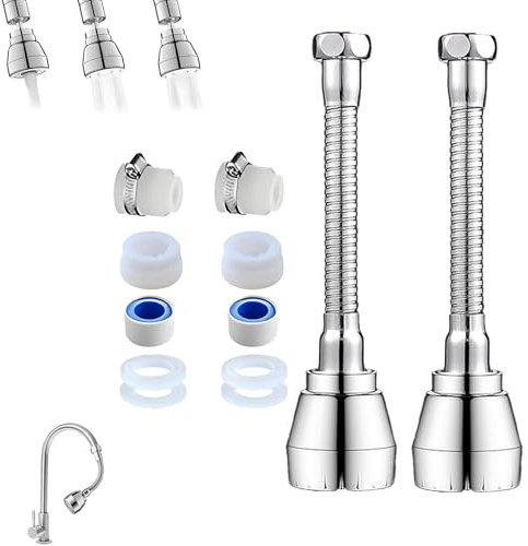 10 Pcs Tap Extender for Kitchen Sink, Faucet Extender, Kitchen Tap Spray Head 360° Swivel for Dishwashing and Cleaning Hard-to-Reach Areas in Bathroom Easy Cleaning Tasks