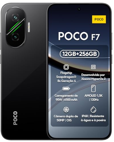 POCO F7 Smartphone, 12GB+256GB, Black, Flagship Snapdragon® 8s Gen 4, 6500mAh Battery, 50MP Sony Camera with OIS, 6.83 1.5K 120Hz AMOLED Display (No Power Adapter Included)