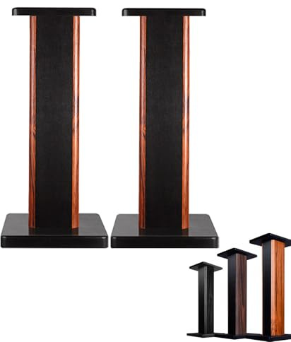 Soporte Altavoz Pie 60cm - Estante Libros Suelo Madera Maciza, Experiencia Escucha Mejorada para Altavoces Satélite y Home Cinema (Antideslizante)