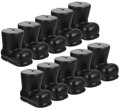 DIKACA 20pcs Miniature Santa Claus Boots Black Tiny Christmas Decorations for Dollhouse Crafts Table Centerpieces Versatile Holiday Ornaments for Creative Festive Decor