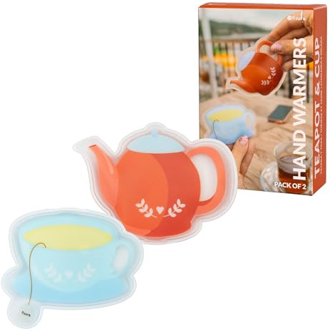 Fisura- Originale Handwärmer “tetera y Taza”. Set aus 2 wiederverwendbaren Mini Taschenwärmern mit Gel. Praktisch für Outdoor Aktivitäten, Reisen und Wintertage. 2 Stück.