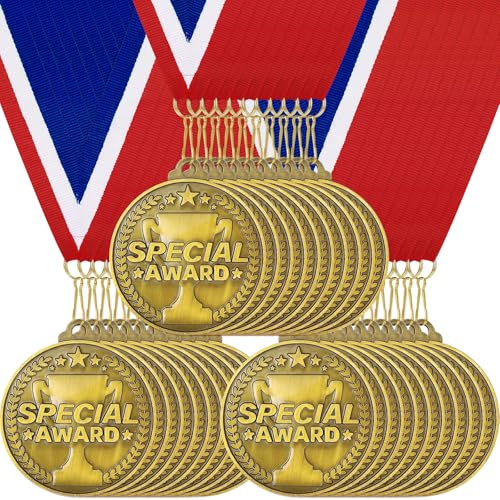TESIN 30 Stück 5cm Gewinner Medaillen Gold mit Band – Metall Award Medaillen Bulk Preis Pokal Auszeichnung Geschenk für Kinder & Erwachsene, Schule, Turniere, Wettbewerbe, Partys (Special Award)