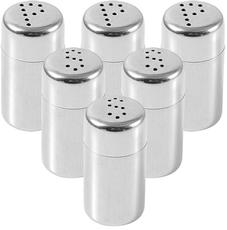Healifty 6 Pezzi Barattoli Spezie in Acciaio Resistente Mini Contenitori e Pepe Portatili Dispenser Spezie Compatti per Cucina Campeggio e Barbecue Facili da Usare e Trasportare