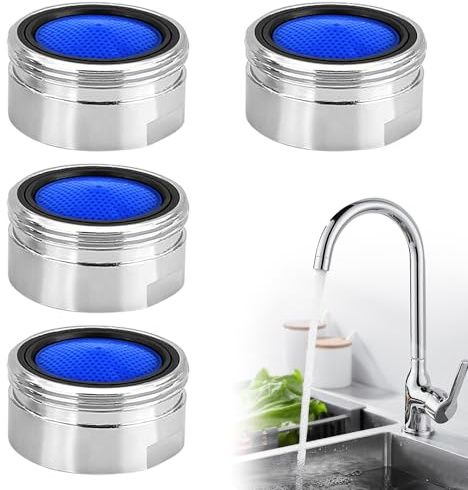 4 Stück Perlatoren für Wasserhähne | M22 Strahlregler mit Siebeinsatz, Universeller Wasserhahn Filter & Entkalker Aufsatz für Effizienten Wasserdurchlauf