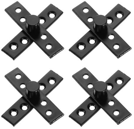 QUARKZMAN 4Pcs Cerniere A Perno Rotanti A 360 Gradi 75 X 18mm Perni Centrali In Acciaio Inox Cerniere Nascoste Per Ante Di Armadi Da Cucina A Battente Nere