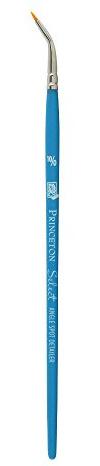 Princeton Select Artist, Mixed-Media Brushes for Acrylic, Oil, Watercolor Series 3750, Angle Spot Detail Synthetic, Size 10/0