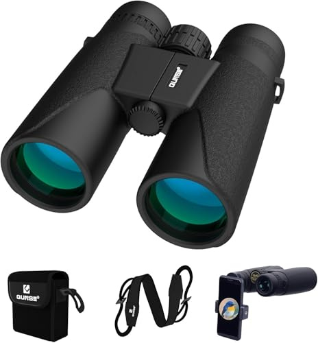 Kikare 12x42 med telefonadapter Kompakt kikare för vuxna Fågelskådning Resor Sightseeing Jakt Wildlife Outdoor Sports Spel och konserter