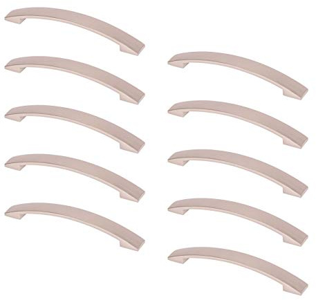 Gedotec Schubladengriffe Edelstahl-Optik Möbelgriffe 160 mm Bogengriffe Küche - BELINDA | Design-Griff Höhe 32 mm | Aluminium Küchengriff abgerundet | 10 Stück - Moderne Schrankgriffe mit Schrauben