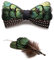 JEMYGINS Noeud Papillon Homme Vert 2 en Plume en Plumes Fait Main et Broche Ensemble Compris boîte