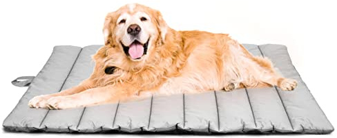 XIAPIA wasserdichte Hundematte für Outdoor, Waschbare Hundematte für Unterwegs, Antistatik, Hygienisch, Faltbares Hundebett, Große Reisedecke für Haustier 110x68 cm (HellGrau)