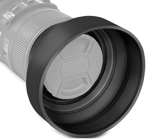 52MM 3in1 PARALUCE COLLASSABILE gomma LENS HOOD collapsible rubber 3 in 1 cover cap tappo protezione obiettivo lente ottica 52 MM gomma