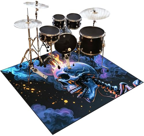 Drum Teppich Schlagzeug Teppich Schlagzeugteppich Schallschutz Akustik Teppich Schallschutzmatte 120 x 100 cm Drum Rug Drum Matte Drumteppich rutschfeste Trommel Teppiche, Für Bass Drum Snare