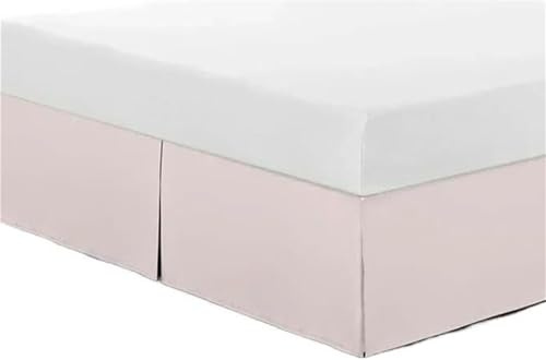Plisse - Mantovana giroletto per letto matrimoniale o matrimoniale, in poliestere, con volant, elegante, colore rosa, facile da pulire, perfetto per la decorazione della camera da letto, 140 x 190 cm