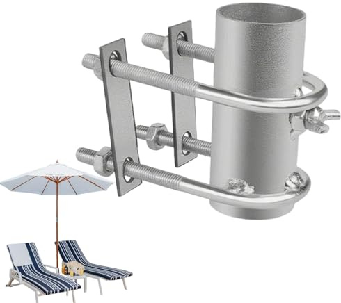 Gitekain Support de Parasol pour Rambarde de Terrasse | Fixation Réglable Pour Parasol,Base Ajustable avec Clip de Fixation pour Jardin Camping Balcon Piscine Gril Extérieur