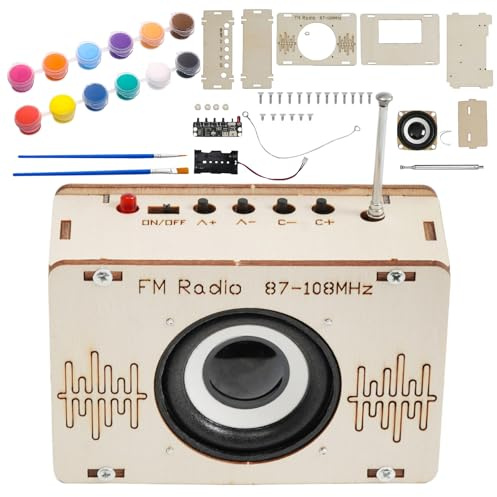 Radio Bausatz, DIY Kits Holz Radio,mit 12 Farben, DIY Radios Holzbausatz Lackierbares,Holzbausatz Kinder ab 8,Holz Experimente Wissenschaft für Kinder,Child Spielzeug, Geschenke ab 8-12 Jahre