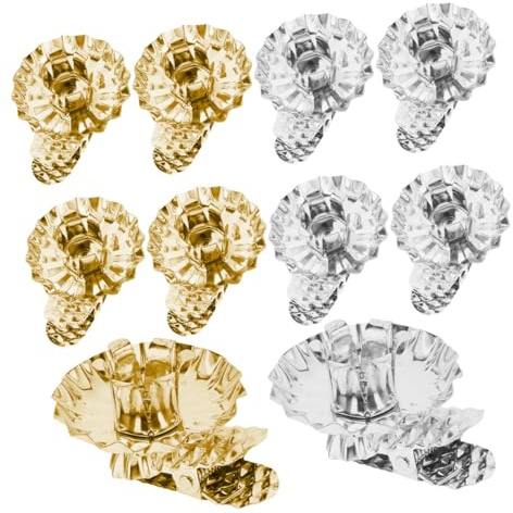 FIXOSHEE Clip Portacandele Natalizie in Metallo Resistente Alle Alte Temperature Fermaglio Stabile, Base Protettiva Antigoccia Per Decorazioni Albero Di Natale, Confezione Da 20 Pezzi in Oro e Argento