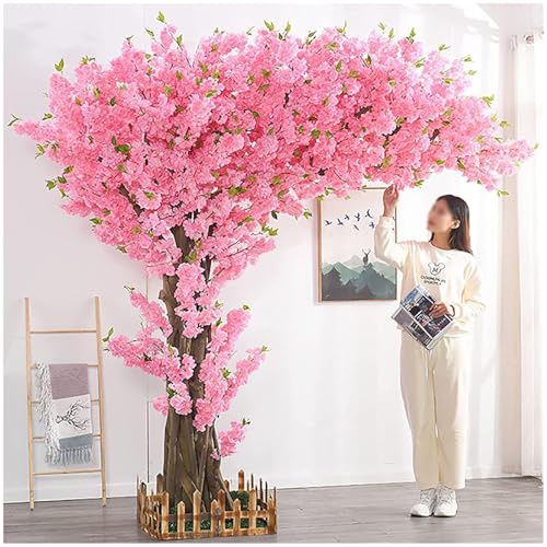 Árbol de cerezo artificial, planta grande de árbol de deseos para decoración de interiores y exteriores, perfecto para el hogar, fiestas y decoración de hoteles