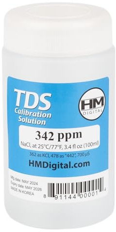 HM Digital Solución de calibración TDS 342 ppm (90ml)