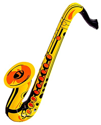 W WIDMANN MILANO Party Fashion 23931 - Aufblasbares Saxophon, 55 cm, Musiker, Instrument, Karneval, Mottoparty