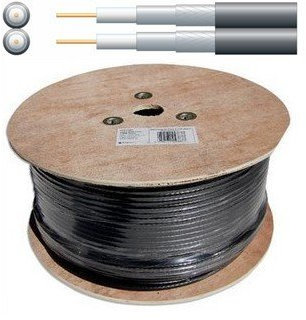 tc241- Twin coassiale RG6 satellite Economy Foam filled CCS 250 meter bobina
