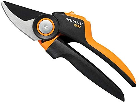 FISKARS Powergear X Cesoie Bypass M PX92, con Softgrip, Nero, 21.5 x 6.8 x 4 cm