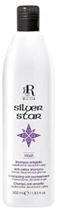 RR Real Star Silver Star - Champú matizador de tonos amarillos, 350 ml