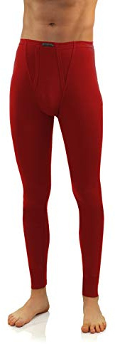 sesto senso Herren Unterhosen Baumwolle - Lange Unterhosen Herren Baumwolle Thermounterwäsche Für Männer Lange Unterhose k1 (Weinrot, L)