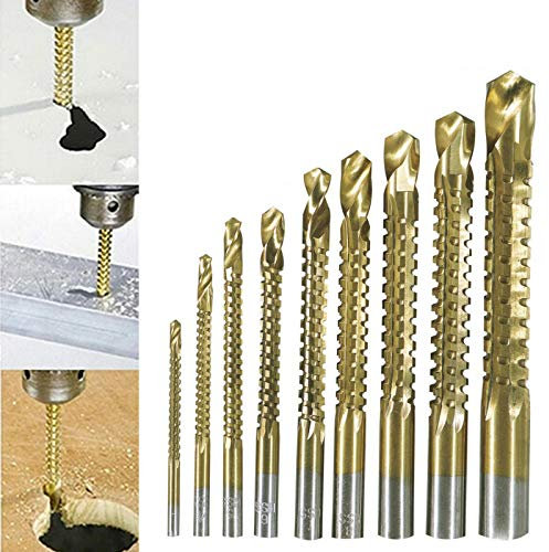PUNTE ACCIAIO SET DA 9 TRAPANO PER FORARE TITANIO LEGNO FERRO FRESARE FILETTARE