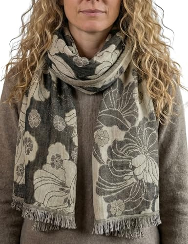 Sunsa Damen Schal, weich Winter Damenenschal/Halstuch aus Baumwolle & Viskose, Winterschal mit fransen, Scarf Herbstschal Tücher & Schals als Geschenk für Frauen