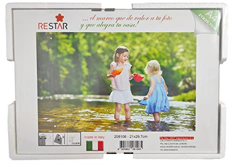 Acan Marco de Fotos con Cierres de Clip A4, 21 x 29,7 cm, portafotos, metacrilato, Soporte sin Marco para fotografías, Documentos, certificados y Recuerdos para Colgar en la Pared