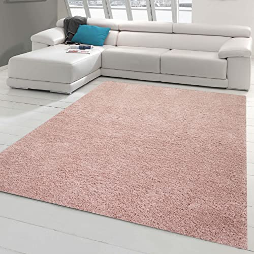 Teppich-Traum Flauschiger Shaggy Wohnzimmerteppich | pflegeleicht & strapazierfähig | in rosa, Größe 160x230 cm