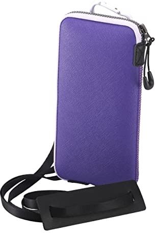 OneJoy Crossbody Phone Pouch with Clip on, Lightweight Neoprene Cell Phone Bag with Smooth Zipper, Inner Pocket & Strap, Fits Phones up to 6.9 inch [ Purple ]