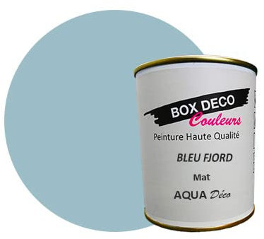 BOX DECO COLORES - Pintura de pared acrílica con aspecto mate Aqua Deco - 750 ml, azul fiordo