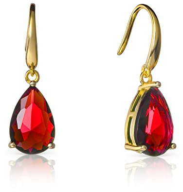 namana 925 Sterling Silber Tropfenohrringe für Damen und Mädchen, Tropfen-Ohrhänger für Frauen mit birnenförmigen Farbsteinen, Gold- oder Silberohrringe mit Geschenkbox