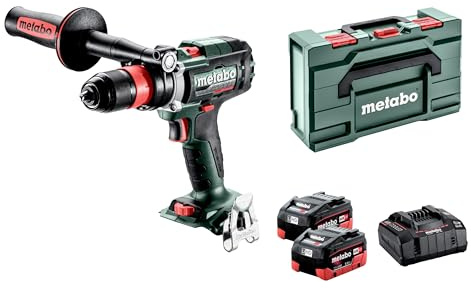metabo Akku-Bohrschrauber BS 18 LTX-3 BL Q I - 18 V, 130 Nm Drehmoment, 3 Gänge - Schnellwechselbohrfutter, Zusatzhandgriff, LED Arbeitslicht, für Holz & Metall - Inkl. 2 Akkus, Ladegerät und metaBOX