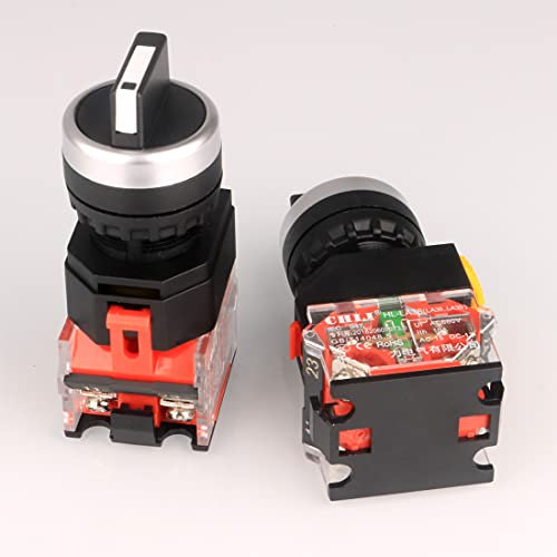 GUUZI Waterproof 22mm Momentary Selector Rotary Switch 660VAC Voltage and 10A Contact Current NO/NC Control Function