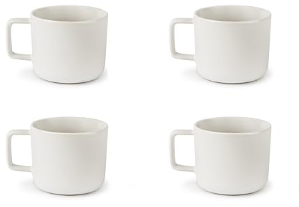 Excelsa Nordic Set 4 Tazze Tè Bianche, Ceramica Stoneware, Capacità 210 Ml.