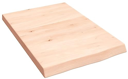 Tidyard Waschtischplatte Waschtisch Waschtischkonsole Holzplatte Tischplatte Platte 40 x 60 x 4 cm (L x B x T) Mit Naturkante für Heimwerker,Arbeitsplatten,Tische Fensterbretter Massivholz Unbehandelt