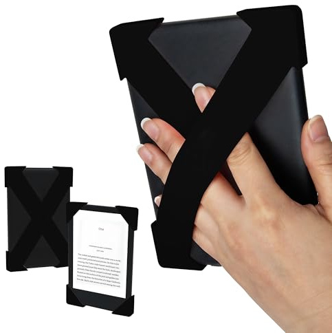 Strapsicle Handgurt für Kindles & Kobos – Passend für Kindle/Paperwhite (6”) Gen 7–10, 6” Kobo – 2er-Pack Leichtgewicht-Griff – Mittel – Schwarz