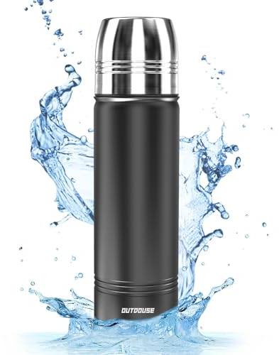 Borraccia Termica, Borraccia in Acciaio Inox d'Acqua 100% Impermeabile da 750ml, 500ml, 350ml, Termos Caffè, Senza BPA, Bottiglie isolate per Sport ed Esterni (500ml)