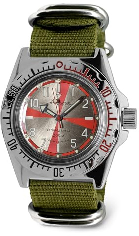 VOSTOK | Amphibia 110651 Radio Room Automatic Self-Winding Diver Wrist Watch | Green Strap