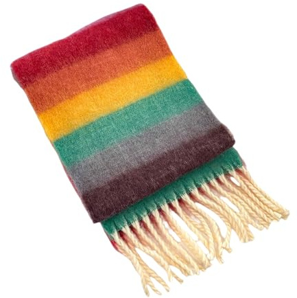 RPFROP Rainbow Fringe Kids Scarf Cosy Fashionable Long Muffler Baby Winter Neck Warmer For Children Unisex Designing Neckwear